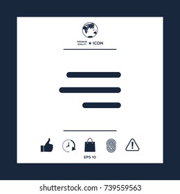 Modern hamburger menu icon for mobile apps and websites