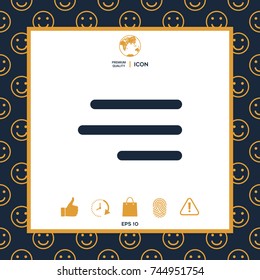 Modern hamburger menu icon for mobile apps and websites