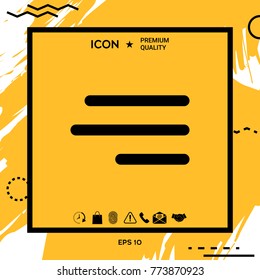 Modern hamburger menu icon for mobile apps and websites