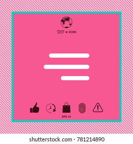 Modern hamburger menu icon for mobile apps and websites