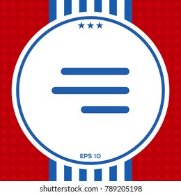 Modern hamburger menu icon for mobile apps and websites