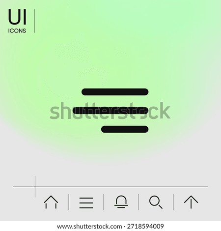 Modern hamburger menu icon for mobile apps and websites