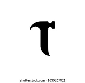 Modern hammer Initial logo black I