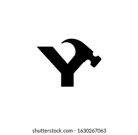 Modern hammer Initial logo black Y