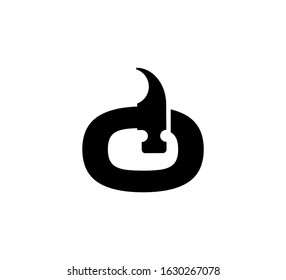 Modern hammer Initial logo black O