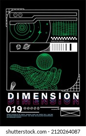 moderno creativo de mano concepto espacio elemento vector verde