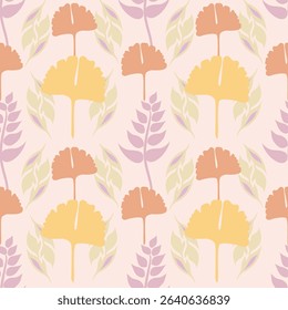 Modern Hand draw floral pattern. Leaves and flowers on a green background. Colorful cover. Design for card, invitation, book, info banner frame, title sheet, presentation, wrapping, printing on fabric
