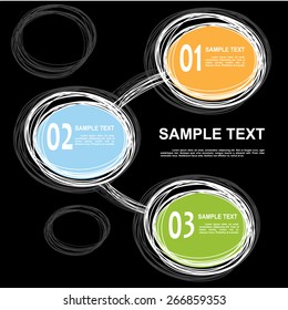 modern hand draw form circle infographic as 3 subject element