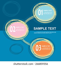 modern hand draw form circle infographic as 3 subject element