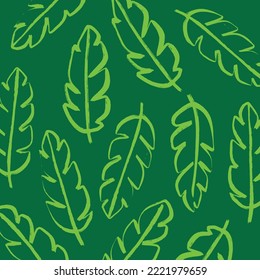 Patrón de hojas de palmera dibujando mano moderna. Vector. 