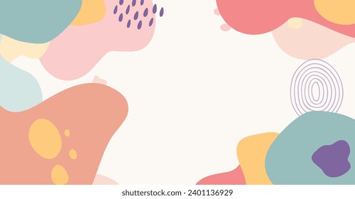 Modern hand drawing various shapes and doodle objects abstract background. Trendy modern contemporary vector illustration
