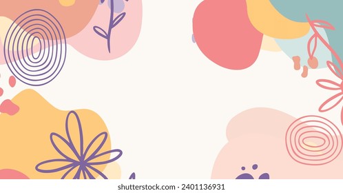Moderno dibujo a mano de varias formas y objetos de doodle fondo abstracto. Ilustración contemporánea del vector moderna