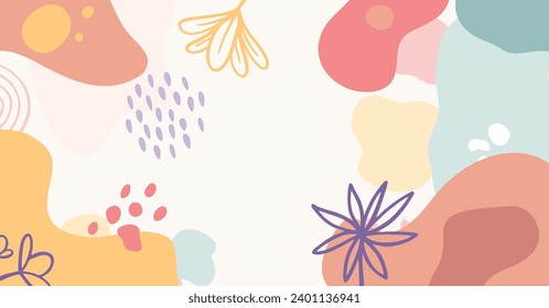 Modern hand drawing various shapes and doodle objects abstract background. Trendy modern contemporary vector illustration