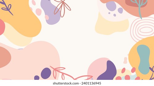 Modern hand drawing various shapes and doodle objects abstract background. Trendy modern contemporary vector illustration