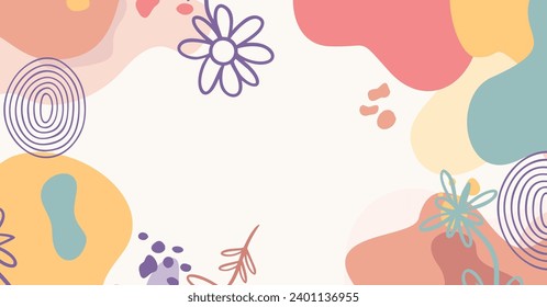 Modern hand drawing various shapes and doodle objects abstract background. Trendy modern contemporary vector illustration