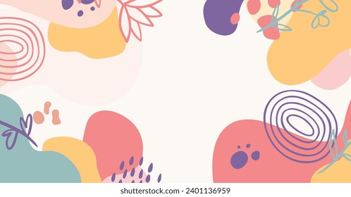 Modern hand drawing various shapes and doodle objects abstract background. Trendy modern contemporary vector illustration