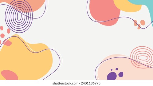 Modern hand drawing various shapes and doodle objects abstract background. Trendy modern contemporary vector illustration