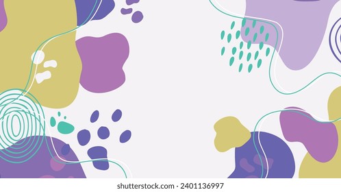 Modern hand drawing various shapes and doodle objects abstract background. Trendy modern contemporary vector illustration