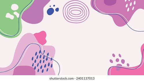 Modern hand drawing various shapes and doodle objects abstract background. Trendy modern contemporary vector illustration