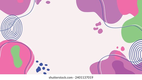 Moderno dibujo a mano de varias formas y objetos de doodle fondo abstracto. Ilustración contemporánea del vector moderna