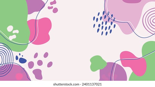 Modernes Handzeichnen verschiedener Formen und doodle Objekte abstrakter Hintergrund. Moderne, moderne Vektorgrafik