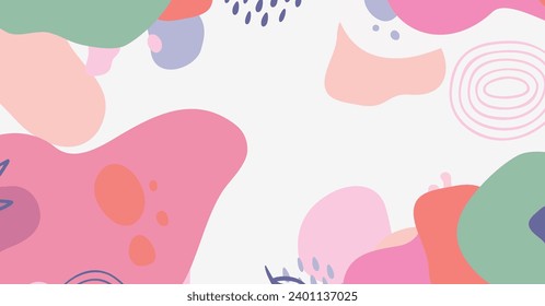 Moderno dibujo a mano de varias formas y objetos de doodle fondo abstracto. Ilustración contemporánea del vector moderna