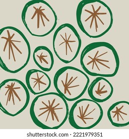 Modern Hand drawing victoria regia plant pattern. Vector. 