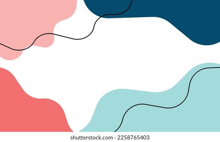Modern hand drawn Bohemian-inspired abstract art, background with wavy lines and cute shapes. Creating a unique and aesthetically pleasing composition with a simple, natural and organic look and feel.
