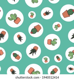Modern hand drawn cacti. These cute cactus drawings are great for packaging and fabric. 