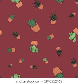 Modern hand drawn cacti. These cute cactus drawings are great for packaging and fabric. 