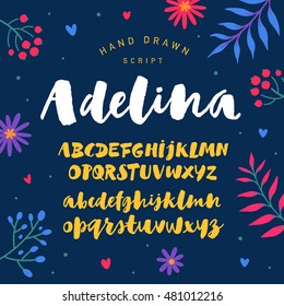 Modern hand drawn calligraphy script painted by soft brush