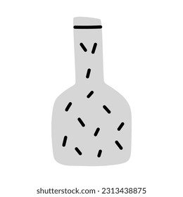 Jarrón moderno de cerámica dibujado a mano. Ilustración vectorial simple.
