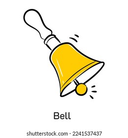 Modern hand drawn icon of bell