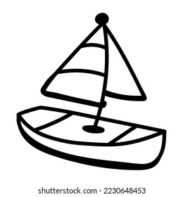 Modernes handgezeichnetes Symbol für das Booten
