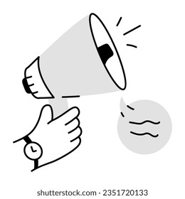 Modern hand drawn icon of business announcement