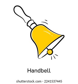 Modern hand drawn icon of handbell 