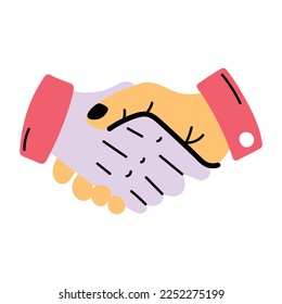 Modern hand drawn icon of handshake