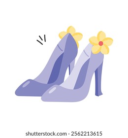 Modern hand drawn icon of high heel, ready to use vector