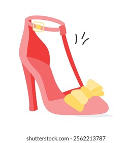 Modern hand drawn icon of high heel, ready to use vector