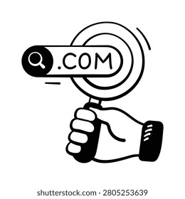 A modern hand drawn icon representing domain search lookup