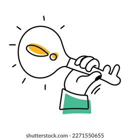 Icono moderno dibujado a mano de la clave de solución 