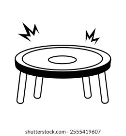 A modern hand drawn icon of trampoline