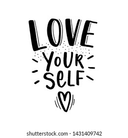 Modern hand drawn lettering slogan be yourself for girl, print, t-shirt. Fashion motivational phrase.