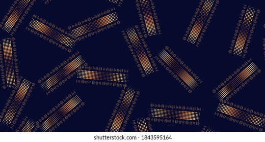 Modern hand drawn line on darck background, seamless pattern. Simple design for fabric and textile, wallpaper, packaging.