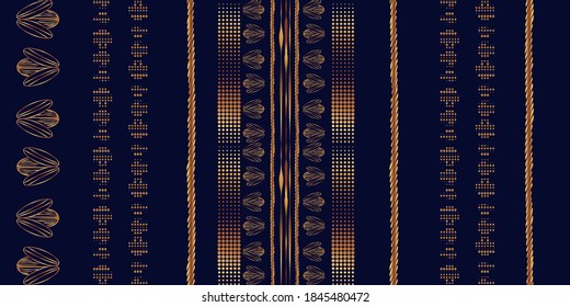 Modern hand drawn line on darck background, seamless pattern. Simple design for fabric and textile, wallpaper, packaging.