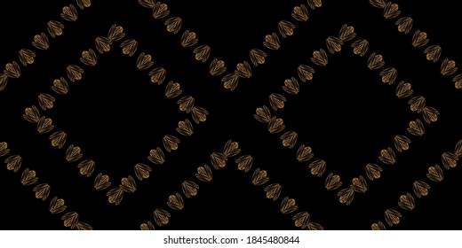 Línea dibujada a mano moderna sobre fondo oscuro, patrón sin costura. Diseño sencillo para tejidos y textiles, papel pintado, embalaje.