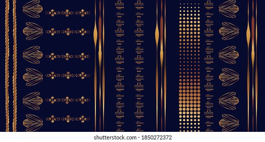 Modern hand drawn line on darck background, seamless pattern. Simple design for fabric and textile, wallpaper, packaging.