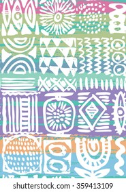 Modern hand drawn seamless pattern. Vector illustration.