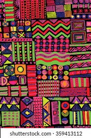 Modern hand drawn seamless pattern. Vector illustration.
