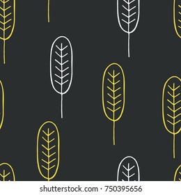 Modern hand drawn seamless pattern. Scandinavian nordic style. Vector illustration. Botanical elements. Minimalism. Great for textile, decor and 
printed products. 